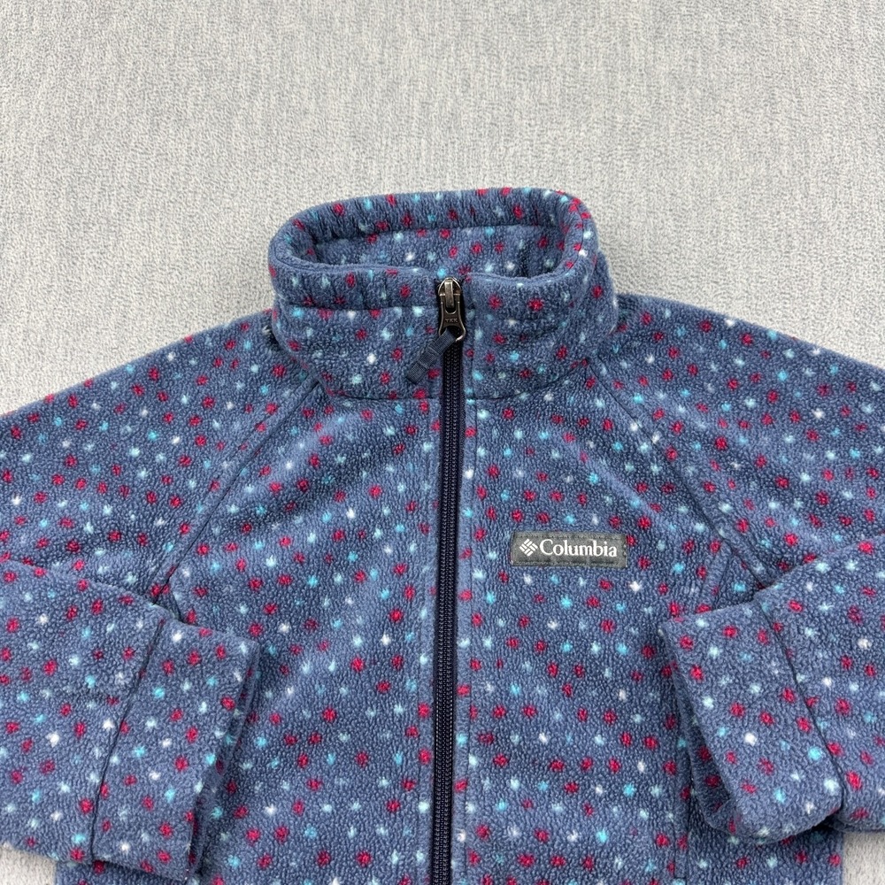 Columbia Jacket Girls XXS‎ Blue Benton Springs II Printed Fleece Full Zip Kids - Picture 2 of 12